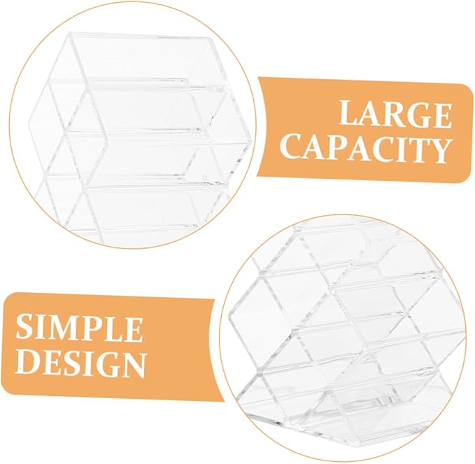 2Pcs Acrylic Lipstick Storage Organizer Clear Lip Gloss Holder Display Shelf Balm Stand Tint Storage Rack Desk stick Organizer Makeup Box Transparent Cosmetic