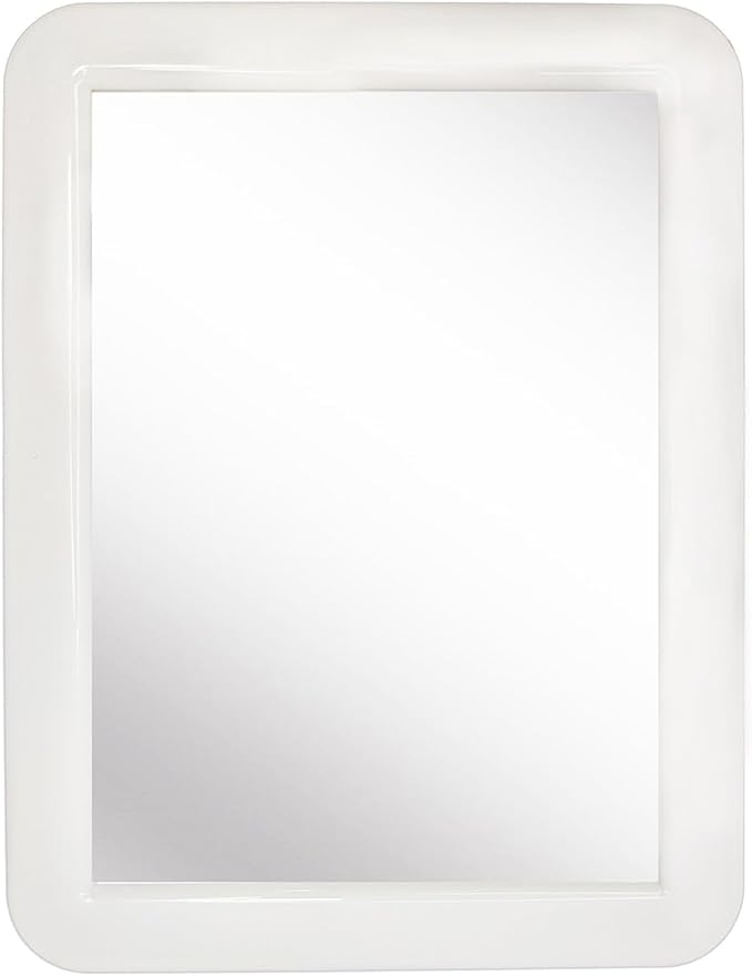 Locker Mirror Magnetic for Boys and Girls Locker, White 5" x 7" - Real Glass Magnetic Mirror for School Locker, Office, Home
