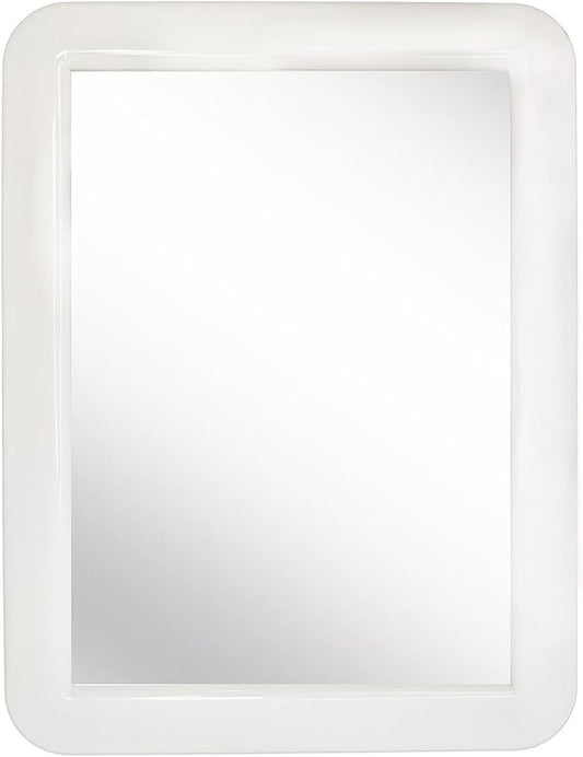 Locker Mirror Magnetic for Boys and Girls Locker, White 5" x 7" - Real Glass Magnetic Mirror for School Locker, Office, Home