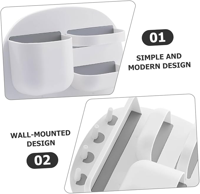 Remote Controller Stand Wall Mounted Bathroom Shelf Organizer Hooks Multi-Function Floating Storage for Toiletries and Bathroom Decor Stylish and Space-Saving Design