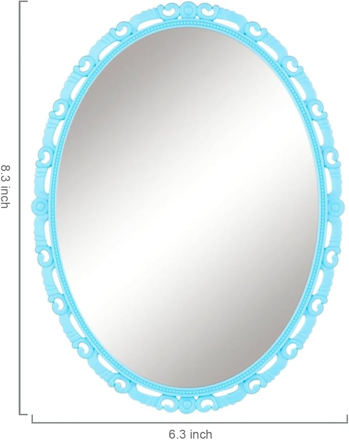 ARTLYMERS Magnetic Locker Mirror, Real Glass Small Mirrors for Lockers with Magnetic Backing, School Locker, Bathroom, Household Refrigerator, Locker Accessory or Office Cabinet (Blue)