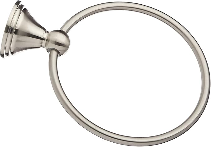 Amazon Basics Round Modern Towel Ring, 6.3-inch Diameter, Satin Nickel