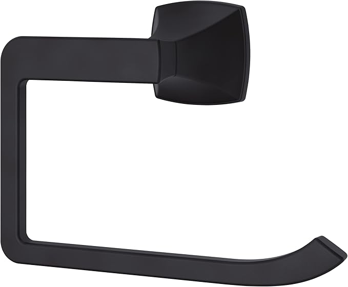Pfister Venturi Towel Ring, Hand Towel Holder for Bathroom, Wall-Mounted, Screw-In, Matte Black Finish, BRBVNC0B