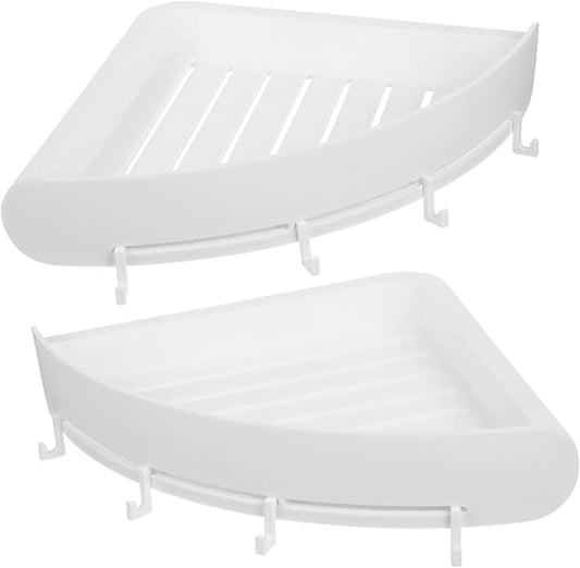 1Set Corner Storage Rack Punch Bathroom Organizer for Cosmetics Toiletries Material Versatile Wall Shelf for Bathroom Home Use