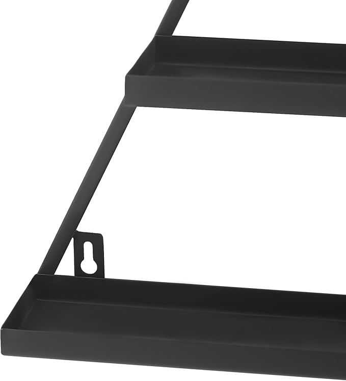 Wall-Mounted Nail Polish Rack, Set of 10 Triangular Black Nail Polish Shelf Lipstick Perfume Cosmetic Display Shelf for Home Spa Nail Salon Shop