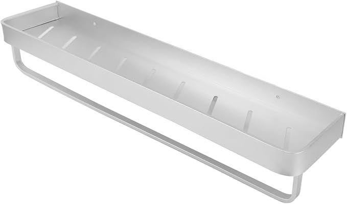 Space Aluminum Bathroom Shelf 60cm Wall Mounted Floating Storage - Punch Free Installation, Rust, Large Capacity for Kitchen, Laundry & Bathroom Organization (Without Hook)