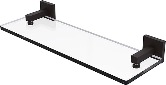 Allied Brass MT-1-16-ORB Montero Collection 16 Inch Glass Vanity Beveled Edges Shelf, Oil Rubbed Bronze