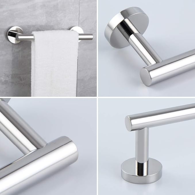 SUS 304 Stainless Steel 9-Inch Towel Bar Towel Rack Wall Mounted Towel Rail Towel Rod for Bathroom Modern Style Polished Finish