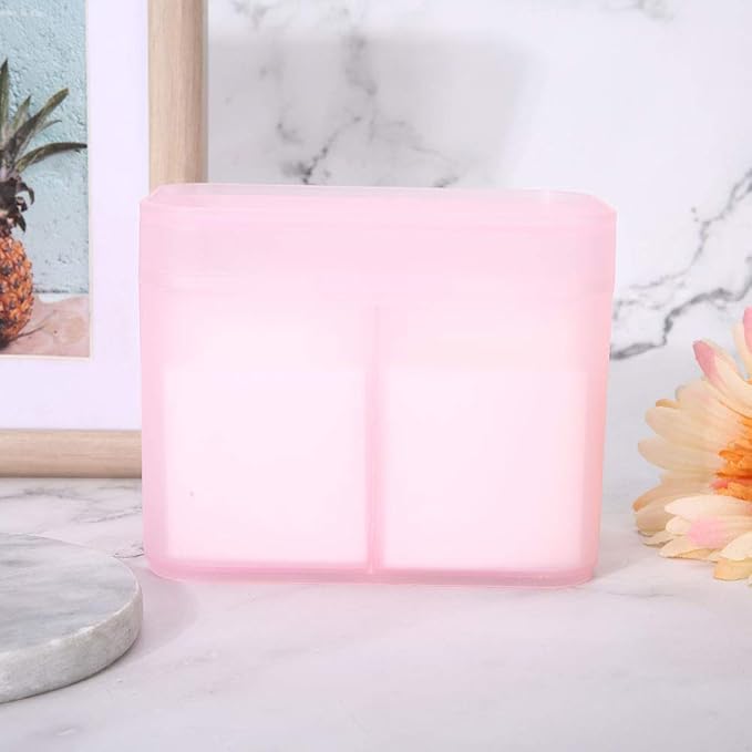 YUYTE 2 Grids Nail Storage Box Case Makeup Organizer Holder Nail Polish Remover Pad Suitable For Home Salon[]
