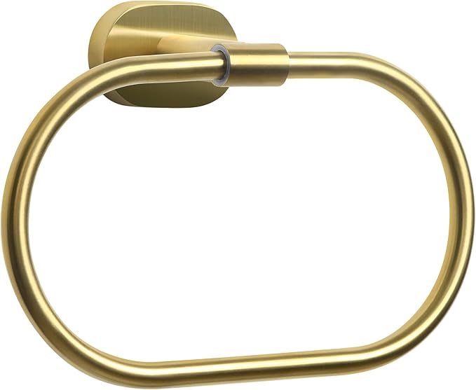 HouseAid Oval Towel Holder for Bathroom, Stainless Steel Towel Ring, Modern Bathroom Hand Towel Rack, Wall Mounted, Brushed Gold