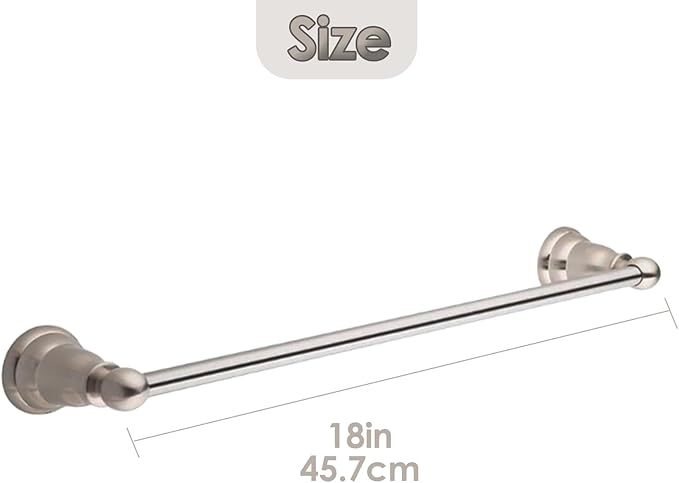 18 Inch Towel Bar for Bathroom,Satin Nickel, Wall Mounted Heavy Duty Towel Holder, Space-Saving Design, Modern Bathroom Décor Bathroom Towel Holder for Hand Towels, Kitchen Towels