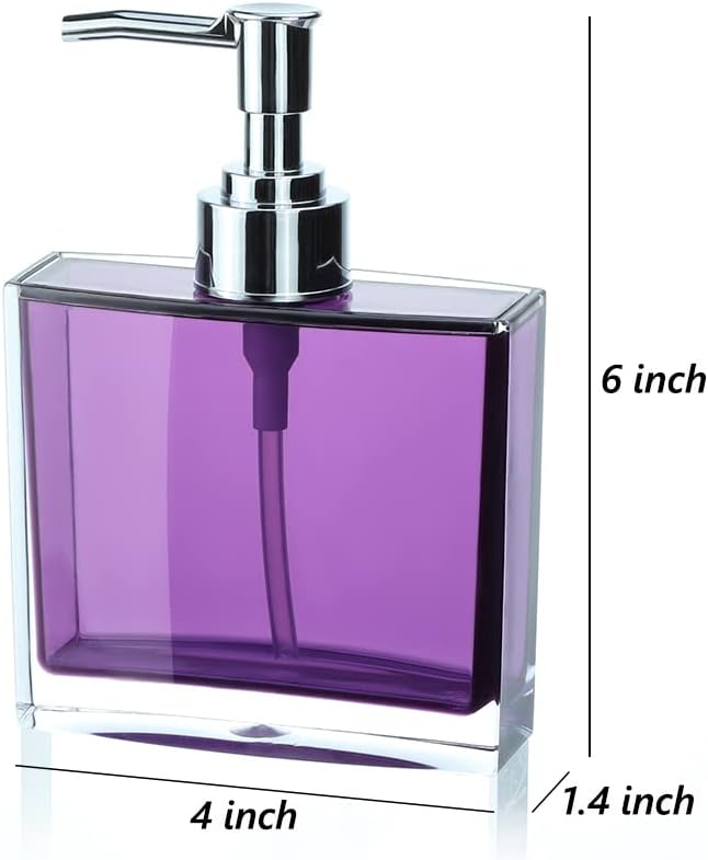 4pcs Purple Bathroom Accessories Set, Includes Soap Dispenser, Toothbrush Holder, Soap Dish and Tumbler