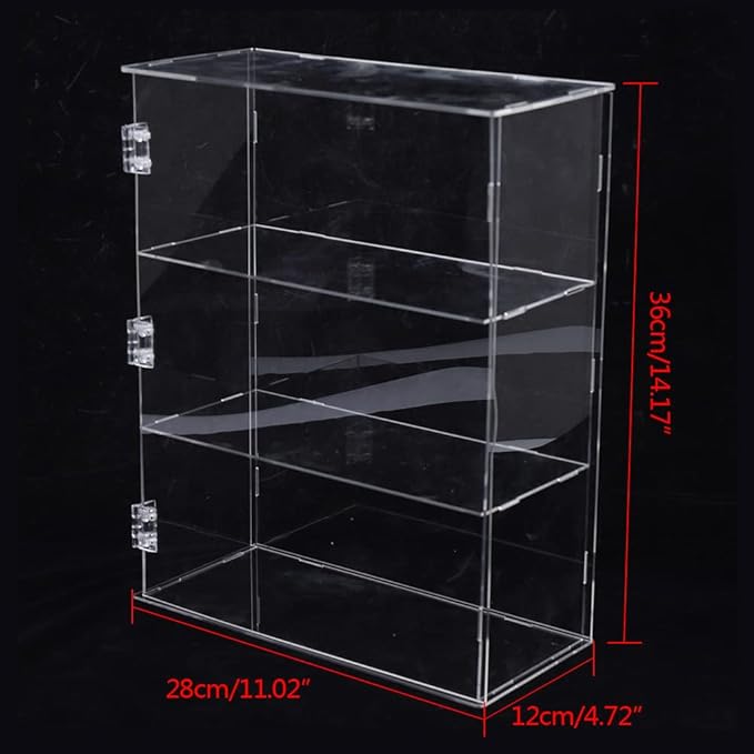 3 Layers 11''W x 4.7''D x 14''H Acrylic Countertop Display Show Case for Action Figures | Organize Cosmetics and Beauty Supplies on a Vanity