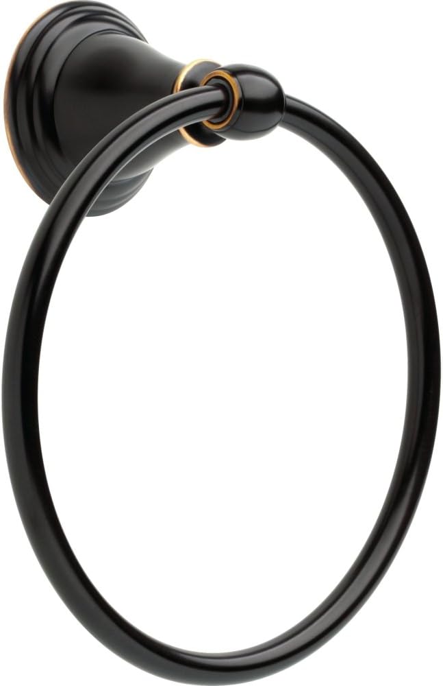 Delta Windemere (1-Pack) Hand Towel Holder Oil Rubbed Bronze Towel Racks for Bathroom Wall Round Towel Ring Holder for Bath Towel Hanger for Kitchen, Bathroom Accessories 70046-OB