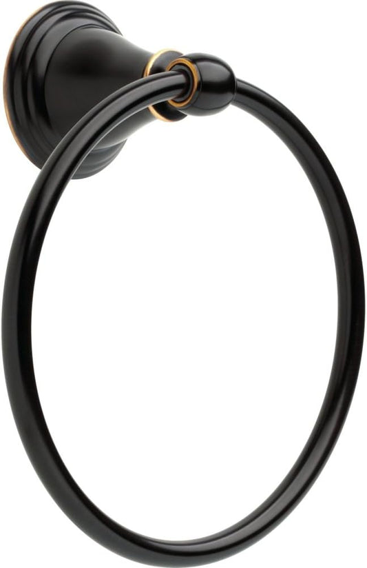Delta Windemere (1-Pack) Hand Towel Holder Oil Rubbed Bronze Towel Racks for Bathroom Wall Round Towel Ring Holder for Bath Towel Hanger for Kitchen, Bathroom Accessories 70046-OB
