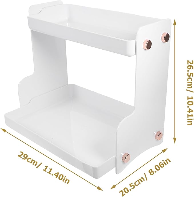 Unomor Kitchen Cabinet Organizer Shelf Bathroom Storage Rack for Toiletries Cosmetics and Kitchen Essentials Space-Saving Vanity Countertop