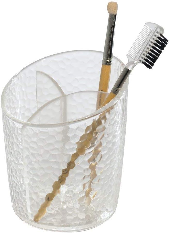InterDesign Rain Cosmetic Organizer Cup for Vanity Cabinet, Clear
