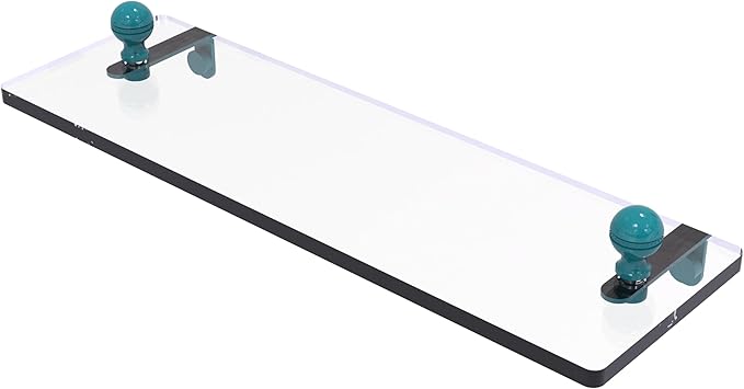 Allied Brass MA-1/16-GLT Mambo 16 Inch Glass Vanity Shelf with Beveled Edges, Glokzin Teal