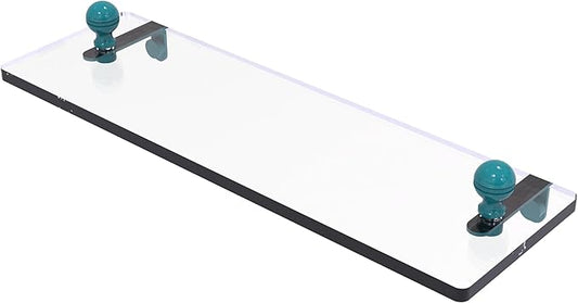 Allied Brass MA-1/16-GLT Mambo 16 Inch Glass Vanity Shelf with Beveled Edges, Glokzin Teal