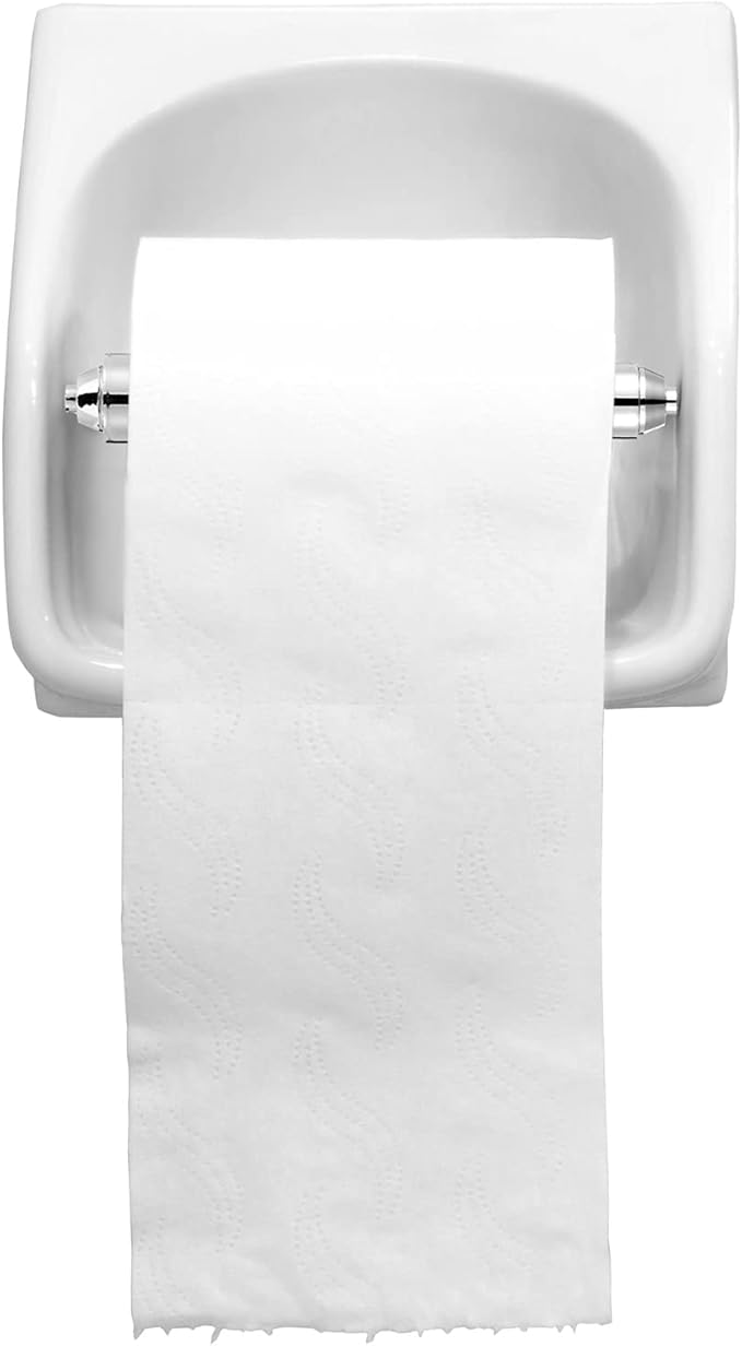 Shappy 2 Pcs Universal Toilet Paper Holder Replacement Rod Spring Loaded Plastic Retractable Paper Replacement Rod Toilet Tissue Roll Holder Insert for Bathroom Home Fixture Accessories (Silver)