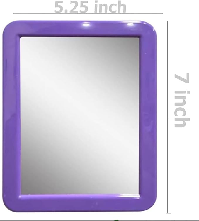 Gifts for Back to School Season,Purple Magnetic Locker Mirror - 5" x 7" Magnet Mirror for School, Bathroom, Workshop, Office,Small Mirrors for School Locker