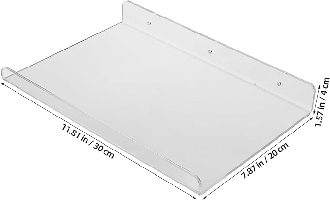 Mobestech Acrylic Floating Shelf for Bathroom and Kitchen Clear Wall-Mounted Storage Rack for Toiletries and Seasoning Bottles and Easy to Install Compact