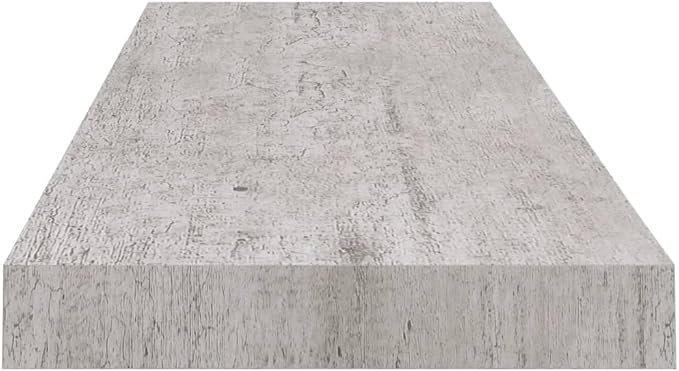 Floating Wall Shelf Concrete Gray 31.5x9.3x1.5 Inches MDF Board with Invisible Mounting System for Living Room Bedroom Office Decor Display Books Awards