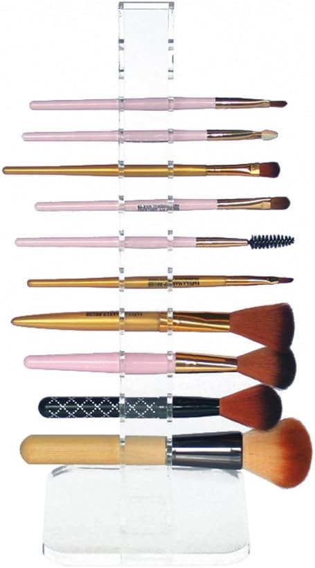 OnDisplay Acrylic Cosmetic Brush Organization Tower - Handmade Clear Acrylic Makeup Pencil/Brush Organizer for Vanity/Bath