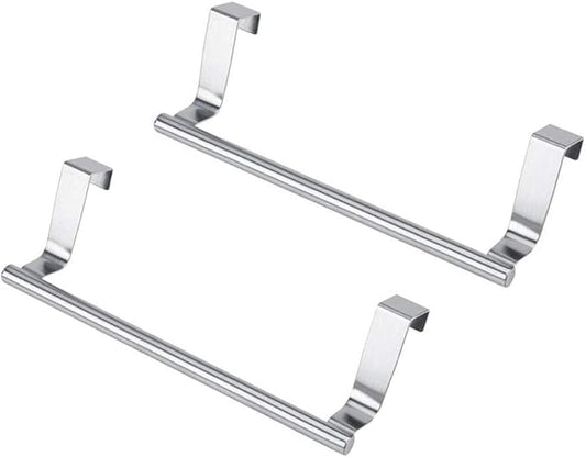 Bath Towel Bars Holder Multifunction Kitchen Cabinet Door Drawer Towel Hanging Rack Stainless Steel Bathroom Towel Bar - Set of 2 (Set of 2-9")