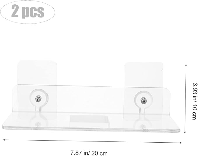 POPETPOP 8pcs Wall Mounted Acrylic Storage Shelf for Bathroom Easy to Install Multi-Functional Organizer for Shampoo Conditioner and Sundries