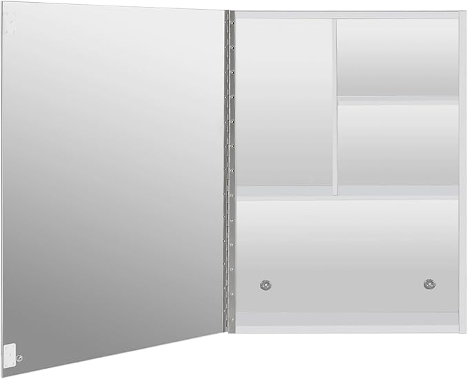 3 Tier Stainless Steel Storage Shelf, Wall Mounted Storage Rack, Bathroom Storage Cabinet with Half Cut Shelves for Home, Office or First Aid, 45 * 12.5 * 65cm