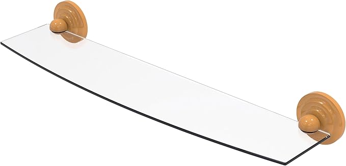 Allied Brass PQN-33/24-GLY Prestige Que 24 Inch Glass Shelf, Golden Yellow