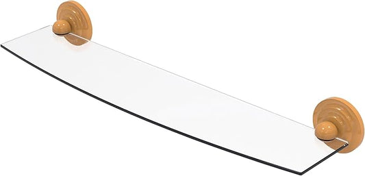 Allied Brass PQN-33/24-GLY Prestige Que 24 Inch Glass Shelf, Golden Yellow