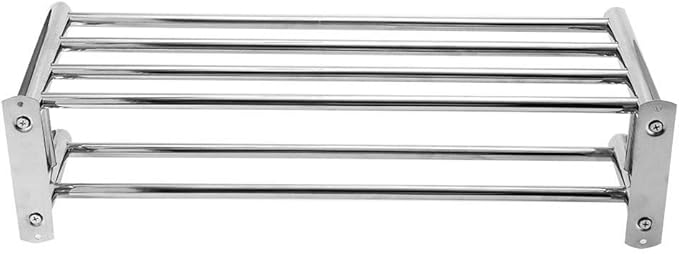 Restokki Double-Layer Stainless Steel Bathroom Shelf, Toilets Storage Shelf, Floating Shelves Screw Mounting Storage Shelves for Kitchen, Bathroom