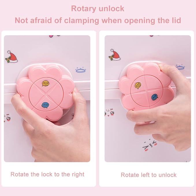 Cute Hair Accessories Organizer for Baby Girls 3-Layers Pink Plastic Hairpin Hairline Headband Storage Box Portable Lockable Hair Jewelry Container