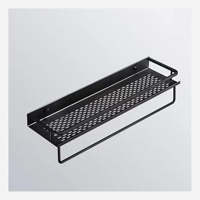ZTBH Bathroom Divider Black Wall-Mounted Bathroom Shelf, Shelf Storage Rack Bathroom Hardware Sets (Color : 50cm-1)