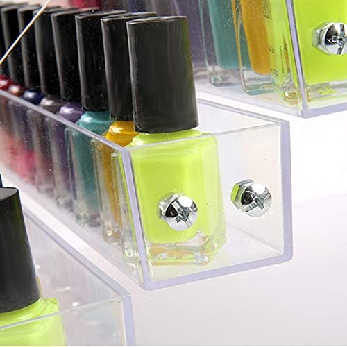 Acrylic Clear Nail Polish Display Rack Cosmetic Varnish Essential Oils Holder Makeup Organizer Sticker Display Tray Manicure Display Stand (3 layers)