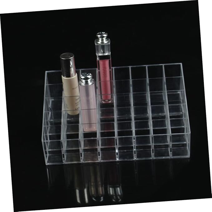 Ipetboom Clear Lipstick Holder Space Lip Organizer for Lip Gloss Makeup Cosmetics Stylish Display Stand for Vanity Dresser Countertop Easy to Clean Design