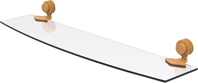 Allied Brass 433D/24-GLY Venus Collection 24 Inch Glass Shelf with Dotted Accents, Golden Yellow