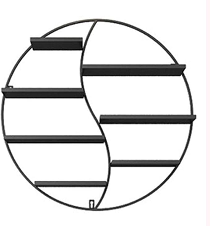 Round Metal Nail Polish Display Rack, Cosmetic Storage Rack, Wall Decoration for Beauty Stores and Dressing Rooms,Black
