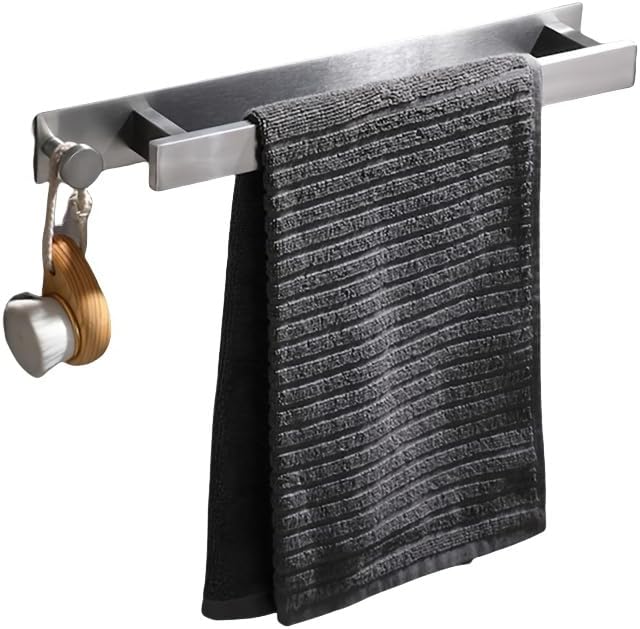 Stainless Steel Towel Rod Self Adhesive No Drill Towel Bar SUS304 Brushed Nickel Bathroom Towel Holder Silver Towel Racks