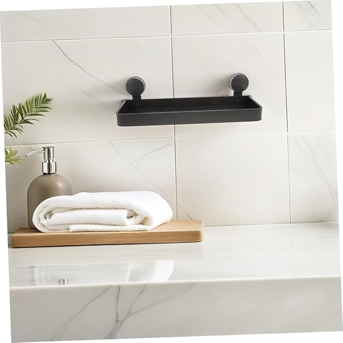 TIDTALEO Bathroom Shelf Wall Organizer: Suction Cup Shelf Toiletries and Makeup Easy Installation Enhances Bathroom for Smooth