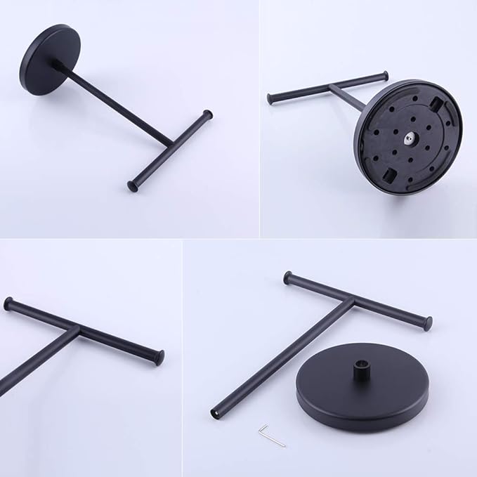 GERZWY SUS 304 Stainless Steel Hand Towel Holder Standing Tree Rack for Bathroom Vanities Countertop, Matte Black DZY024-BK