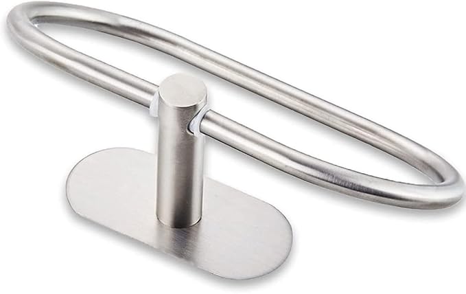 Towel Ring Self Adhesive No Drill Hand Towel Holder for Bathroom SUS 304 Stainless Steel Brushed Nickel Towel Rack(Silvery)