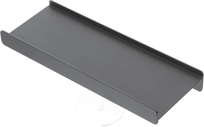 VICASKY Floating Shelf for Wall 12 Inch Small Aluminum Alloy Bathroom Shelf Dark Metallic Space-Saving Bathroom Organizer Rack for Toiletries and Makeup Storage