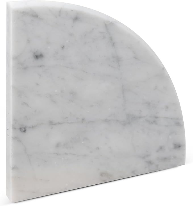 9'' x 9'' x 0.75 Thickness Premium Marble Corner Shelves for Bathroom Wall (Bianco Carrara)