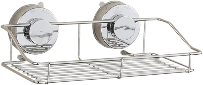 LIFKOME Wall Mounted Cup Shelf Silver Organizer for Bathroom Kitchen Storage Hanging Rack for Items Easy to Install