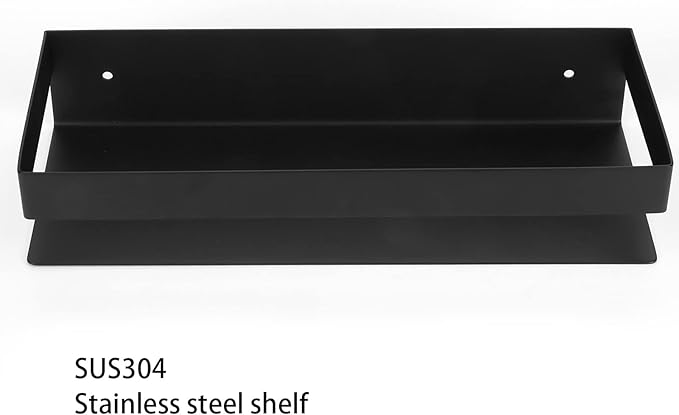 Matte Black Stainless Steel Bathroom Shelf 30cm, Durable Storage Rack for Kitchen and Home - Waterproof SUS 304 Material, Space Saving Organizer