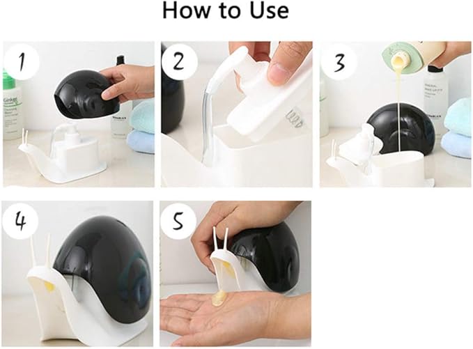 Cute Snail Soap Dispenser for Kitchen Bathroom etc. (120ML) (Brown)