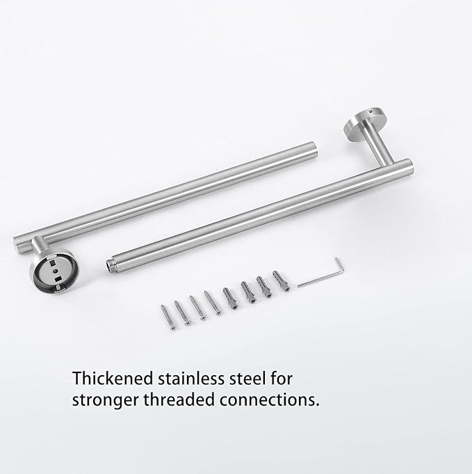 18 Inch Towel Bar Bathroom Towel Holder KWQKEM Wall Mount Sus304 Stainless Steel Towel Rack Bathroom Accessories for Shower Room Restroom (Brushed Nickel)